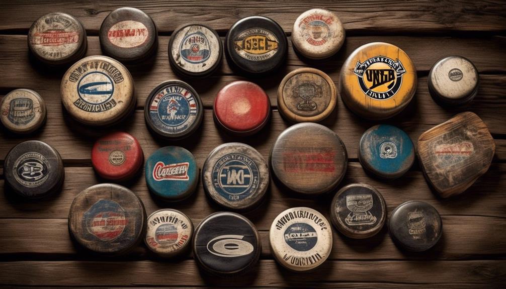 nostalgic hockey pucks design